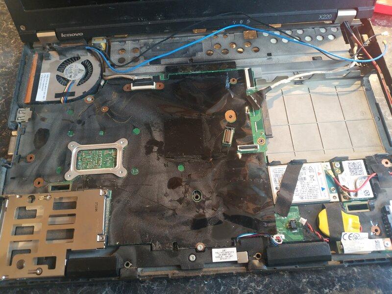 X220 keyboard tray removed