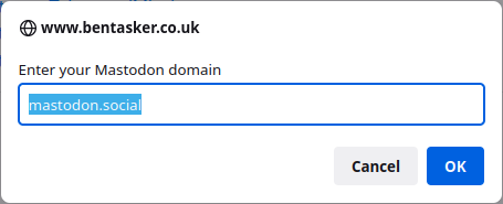 Browser prompt for domain