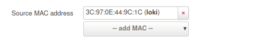 Blocking specific MAC addresses