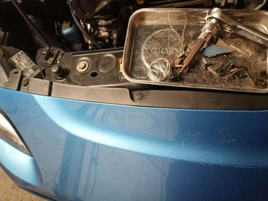 Vauxhall Corsa E bumper slam panel screwed in